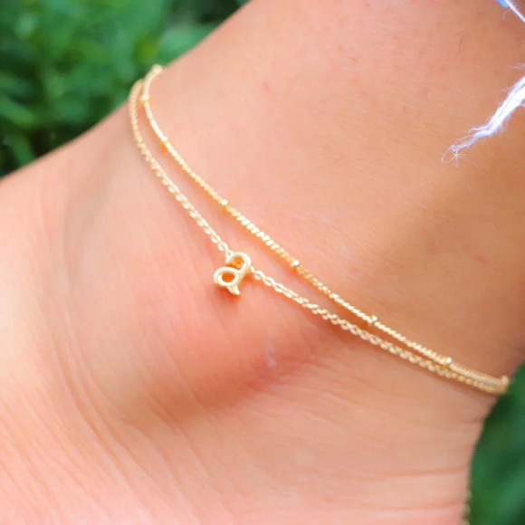 💛GOLD A to Z LETTER SPARKLE INITIAL ANKLET ALPHABET BRACELET GIFT, ELDM22279 - Picture 9 of 11